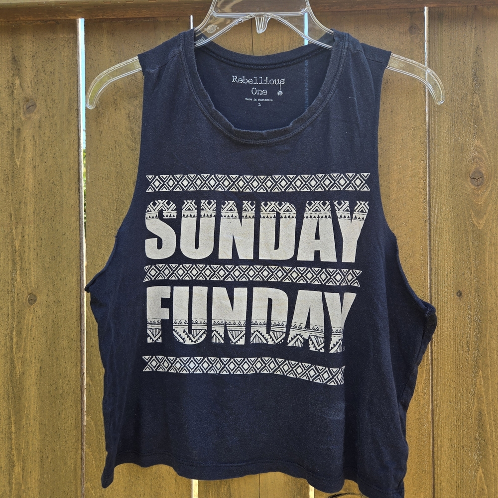 Rebellious One Dark Blue Graphic Tank